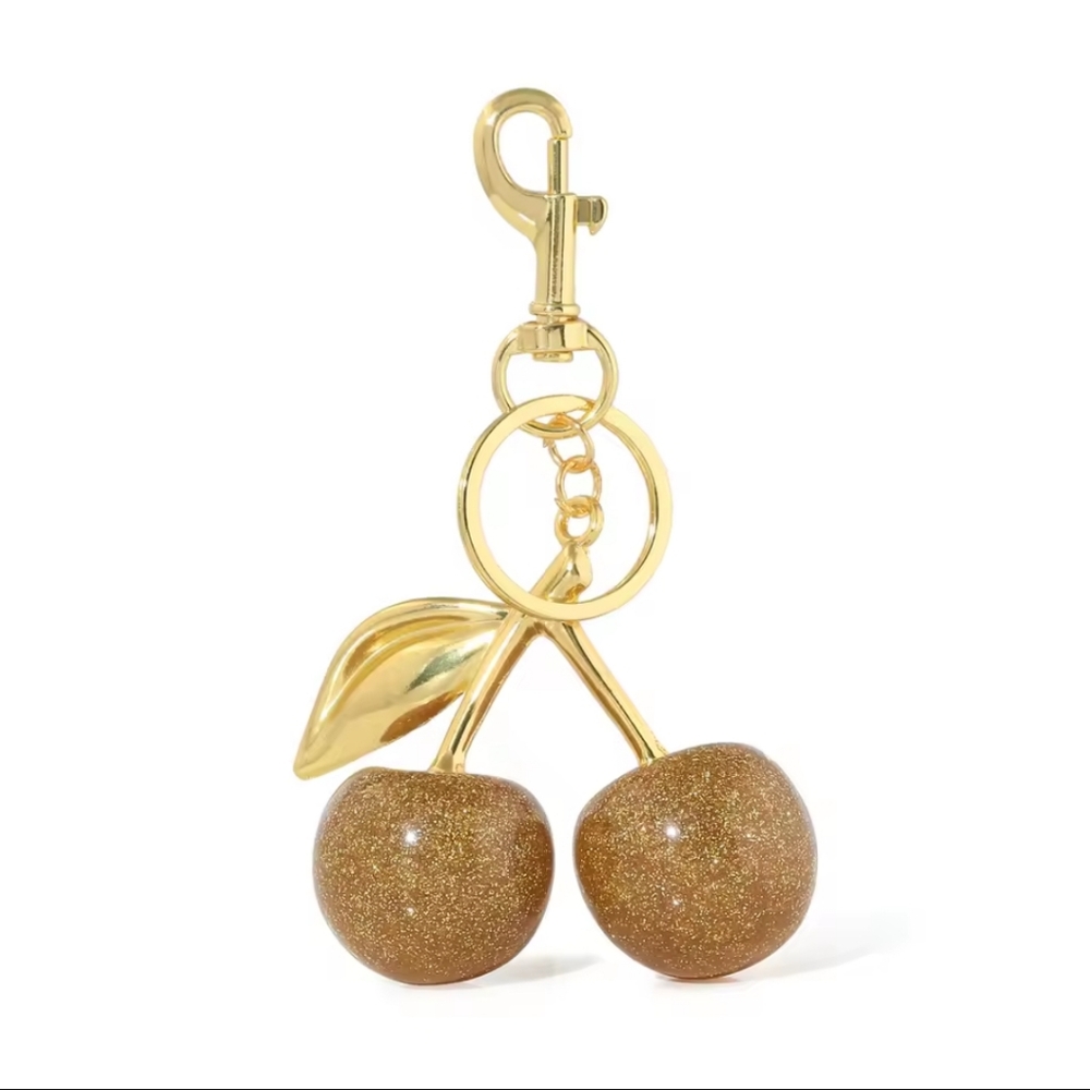 Gold Cherry Bag Charm/Keychain - Picture 2 of 2